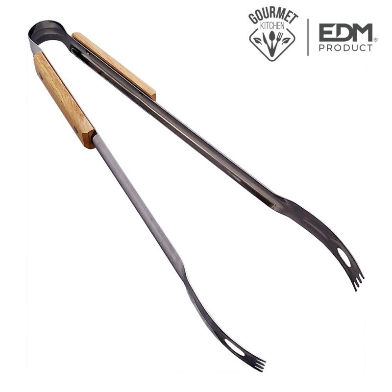 Pinza Barbacoa Inox/madera 35cm Edm Gourmet