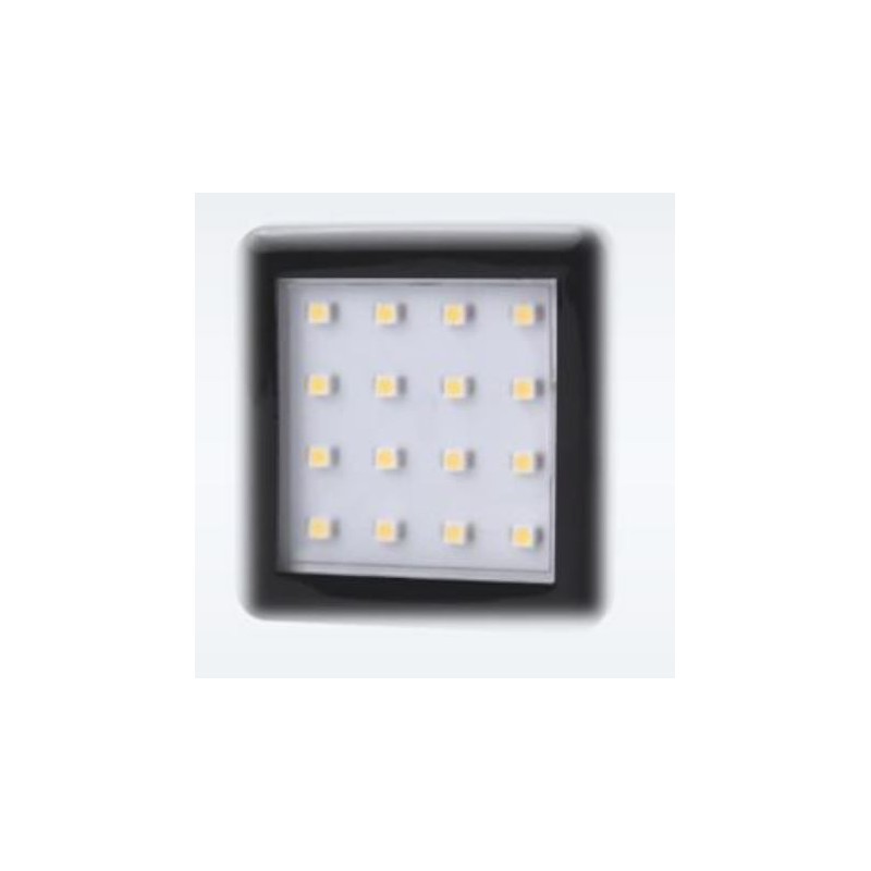 Foco Led Square Cuadrado Negro 55x55mm Calido