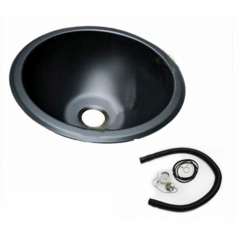 Seno Fregadero/lavabo Inox Redondo Negro 265mm