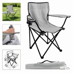 Silla Camping Plegable Gris...