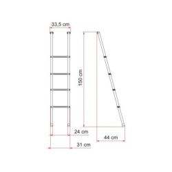 Escalera Interior Alum. Deluxe 4 Peldaños 02426-12