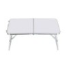 Mesa De Camping Baja Plegable Blanca Aluminio 60x40x25cm