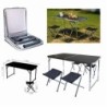 Mesa De Camping Aluminio Set 4 Banquetas Plegable